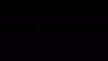 Beyaz çizgi oyun zarları ve siyah zemin üzerinde buz küpleri simgesi olan bir bardak viski. Kumarhane kumarı. 4K Video hareketli grafik canlandırması