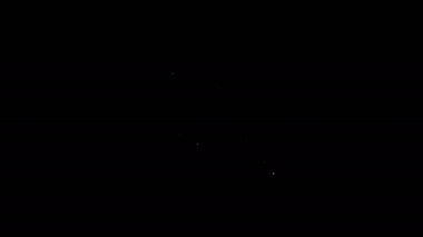 Beyaz çizgi, siyah arka planda izole edilmiş buz küpleri simgesiyle kağıt ve bir bardak viski oynuyor. Kumarhane kumarı. 4K Video hareketli grafik canlandırması