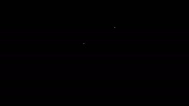 Siyah arkaplanda izole edilmiş beyaz çizgi iskambil simgesi. Kumarhane kumarı. 4K Video hareketli grafik canlandırması