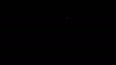 Siyah arkaplanda beyaz çizgi kart oynatma simgesi izole edildi. Kumarhane kumarı. 4K Video hareketli grafik canlandırması