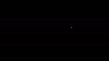 Siyah arkaplanda izole edilmiş beyaz çizgi iskambil simgesi. Kumarhane kumarı. 4K Video hareketli grafik canlandırması