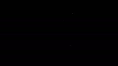 Siyah arkaplanda beyaz çizgi oyun zar simgesi izole. Kumarhane kumarı. 4K Video hareketli grafik canlandırması
