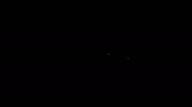 Siyah arkaplanda beyaz çizgi oyun zar simgesi izole. Kumarhane kumarı. 4K Video hareketli grafik canlandırması
