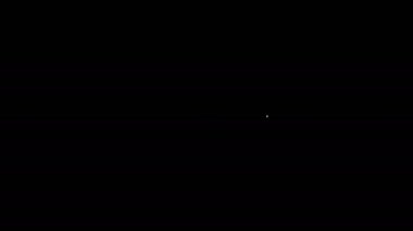 Siyah arkaplanda beyaz çizgi oyun zar simgesi izole. Kumarhane kumarı. 4K Video hareketli grafik canlandırması