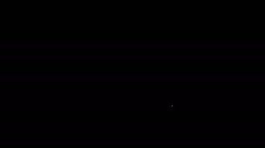 Masa lambası ve siyah arkaplanda izole edilmiş açık kitap simgesi olan beyaz çizgi işyeri. Ofis lambası. 4K Video hareketli grafik canlandırması