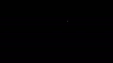 Beyaz çizgi abaküs simgesi siyah arkaplanda izole edildi. Geleneksel sayım çerçevesi. Eğitim işareti. Matematik okulu. 4K Video hareketli grafik canlandırması