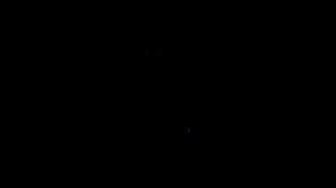 Beyaz çizgi kahve fincanı simgesi siyah arkaplanda izole edilmiş. Çay fincanı. Sıcak içecek kahvesi. 4K Video hareketli grafik canlandırması