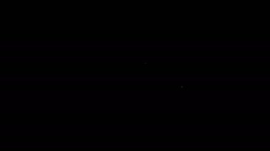 Siyah arkaplanda beyaz çizgi silici ya da kauçuk simgesi var. 4K Video hareketli grafik canlandırması