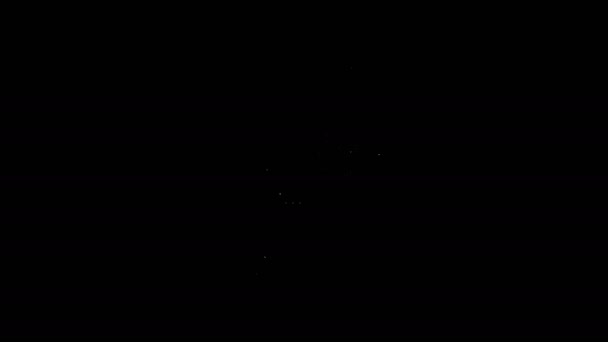 Línea blanca Casino fichas de intercambio en pilas de dólares icono aislado sobre fondo negro. Animación gráfica de vídeo 4K — Vídeo de stock