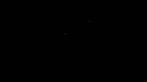 Siyah arkaplanda izole edilmiş beyaz çizgi iskambil simgesi. Kumarhane kumarı. 4K Video hareketli grafik canlandırması — Stok video