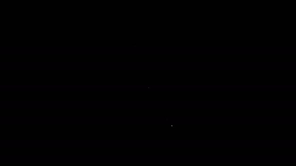 Weiße Linie Spielkarte mit Pik-Symbol auf schwarzem Hintergrund. Casino-Glücksspiel. 4K Video Motion Grafik Animation — Stockvideo