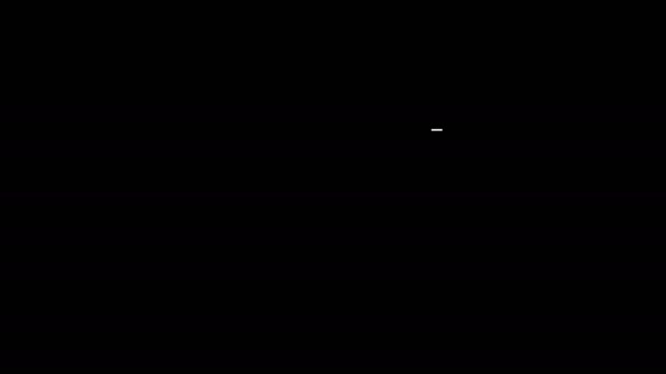 黒の背景に隔離された白い線校舎のアイコン。4Kビデオモーショングラフィックアニメーション — ストック動画