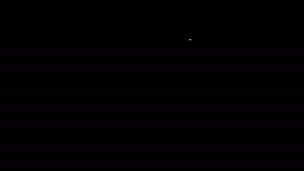 Weiße Linie Dateidokument und Büroklammersymbol isoliert auf schwarzem Hintergrund. Checklisten-Symbol. Geschäftskonzept. 4K Video Motion Grafik Animation — Stockvideo