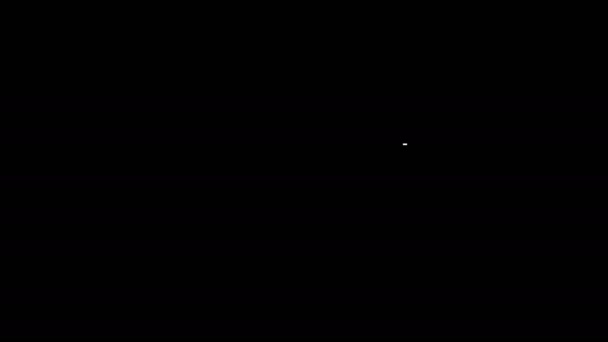 Значок Календарь белой линии выделен на черном фоне. Видеографическая анимация 4K — стоковое видео