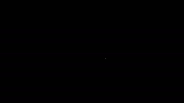 Bílá čára Odvíjecí mřížka pro měření stupňů ikony izolované na černém pozadí. Měřič úhlu sklonu. Měřící nástroj. Geometrický symbol. Grafická animace pohybu videa 4K — Stock video