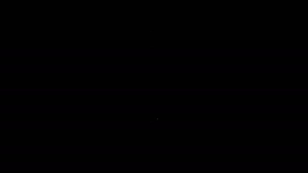 Белый карандаш с ластиком и значком линии, выделенными на чёрном фоне. Рисунок и образовательные инструменты. Символ школы. Видеографическая анимация 4K — стоковое видео