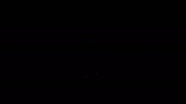 Siyah arka planda izole edilmiş saç ikonu için beyaz çizgi saç maşası. Saç düzleştirici ikonu. 4K Video hareketli grafik canlandırması