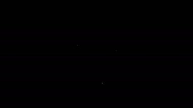 Siyah arka planda beyaz çizgi ahşap bira kupası ikonu var. 4K Video hareketli grafik canlandırması