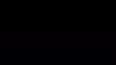 Siyah arkaplanda bulutlu beyaz çizgi gökkuşağı simgesi var. 4K Video hareketli grafik canlandırması