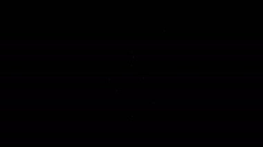 Beyaz çizgi, David 'in Yıldızı kolyesi siyah arkaplanda izole edilmiş bir simge. Yahudi dini sembolü. İsrail 'in sembolü. Mücevher ve aksesuar. 4K Video hareketli grafik canlandırması