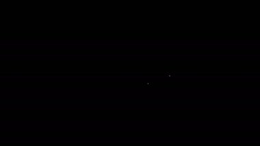 David 'in beyaz çizgi yıldızı simgesi siyah arkaplanda izole edildi. Yahudi dini sembolü. İsrail 'in sembolü. 4K Video hareketli grafik canlandırması
