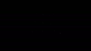 Beyaz çizgi Dünya Küresi ve İsrail ikonu siyah arka planda izole edildi. 4K Video hareketli grafik canlandırması