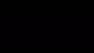 Beyaz çizgi Hanuka dreidel simgesi siyah arkaplanda izole edildi. 4K Video hareketli grafik canlandırması