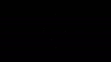 David 'in beyaz çizgi yıldızı simgesi siyah arkaplanda izole edildi. Yahudi dini sembolü. İsrail 'in sembolü. 4K Video hareketli grafik canlandırması