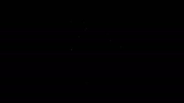 Siyah zemin üzerinde beyaz çizgi nar ikonu izole edildi. Garnet meyvesi. 4K Video hareketli grafik canlandırması