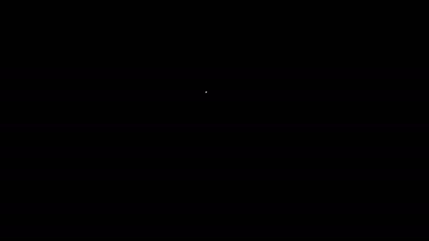 Fehér vonal Hajkefe ikon elszigetelt fekete alapon. Fésülködés. Borbély szimbólum. 4K Videó mozgás grafikus animáció — Stock videók