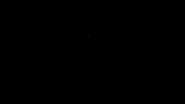 Vit linje Blade rakkniv ikon isolerad på svart bakgrund. 4K Video motion grafisk animation — Stockvideo