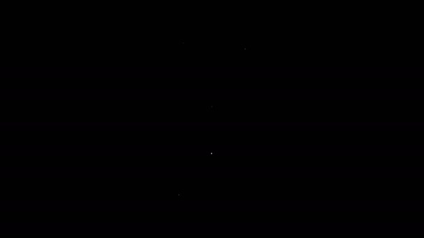 Bílá čára Pivo může ikona izolované na černém pozadí. Grafická animace pohybu videa 4K — Stock video