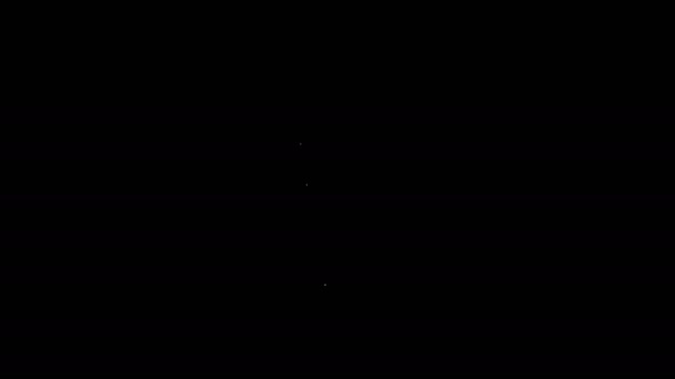 Linea bianca Icona in vetro di birra isolata su sfondo nero. Animazione grafica 4K Video motion — Video Stock