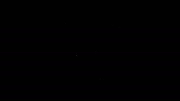 Beyaz çizgi, siyah arka planda izole edilmiş bira şişesi ikonu. 4K Video hareketli grafik canlandırması — Stok video