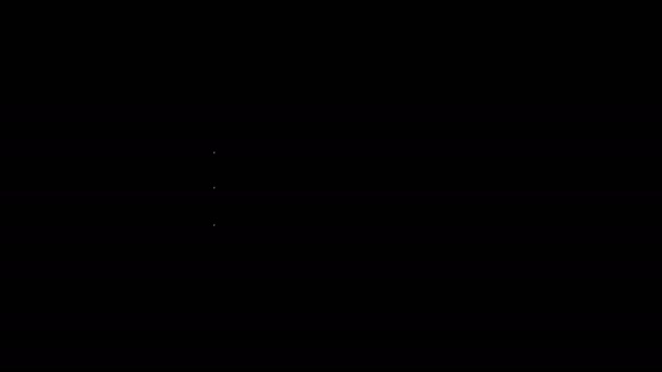 Línea blanca Icono de ondas aisladas sobre fondo negro. Animación gráfica de vídeo 4K — Vídeos de Stock