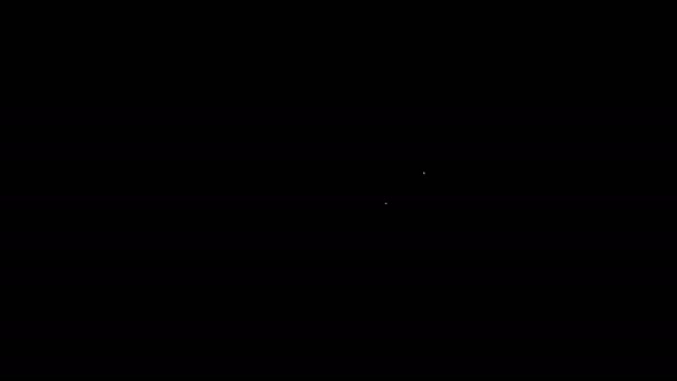 Vit linje Celsius och moln ikonen isolerad på svart bakgrund. 4K Video motion grafisk animation — Stockvideo