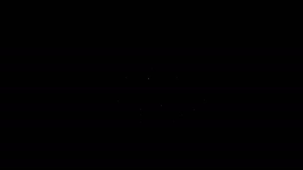 白の線黒の背景に日の出アイコン。4Kビデオモーショングラフィックアニメーション — ストック動画