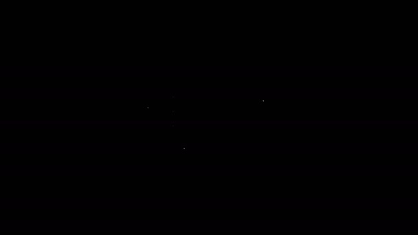 Thermomètre ligne blanche et icône nuage isolé sur fond noir. Animation graphique de mouvement vidéo 4K — Video