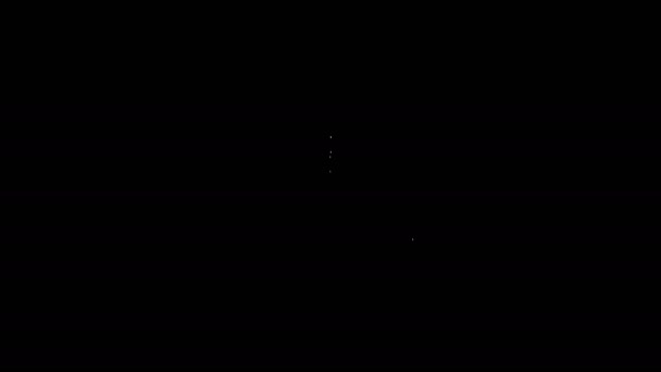 Witte lijn Regenboog met wolken pictogram geïsoleerd op zwarte achtergrond. 4K Video motion grafische animatie — Stockvideo