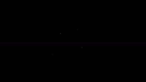 Weiße Linie jüdische Münze auf Handsymbol isoliert auf schwarzem Hintergrund. Währungssymbol. 4K Video Motion Grafik Animation — Stockvideo