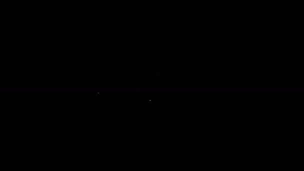 Linea bianca kippah ebraico con stella di icona david isolato su sfondo nero. Cappello ebreo in yarmulke. Animazione grafica 4K Video motion — Video Stock