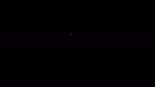 Vit linje ballonger med band med stjärna av David ikon isolerad på svart bakgrund. Ballong med israelisk flagga. 4K Video motion grafisk animation — Stockvideo