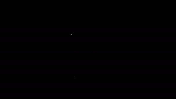 Белая линия икона еврейской Торы изолирована на черном фоне. Пятикнижие Моисея. На обложке Библии изображена Звезда Давида. Видеографическая анимация 4K — стоковое видео
