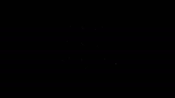 Witte lijn World Globe en Israël pictogram geïsoleerd op zwarte achtergrond. 4K Video motion grafische animatie — Stockvideo