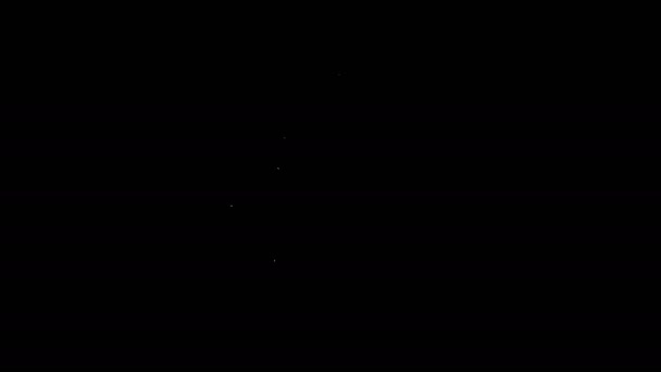 하얀 선 하누카 드레이델 아이콘은 검은 배경에 고립되어 있습니다. 4K 비디오 모션 그래픽 애니메이션 — 비디오