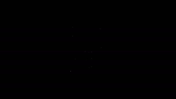 白い線黒の背景に隔離されたユダヤのコインアイコン。通貨記号。4Kビデオモーショングラフィックアニメーション — ストック動画