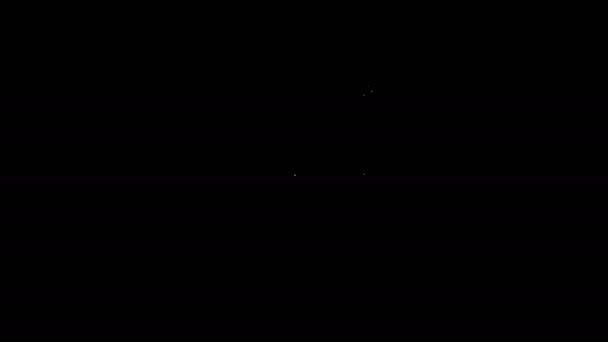 Witte lijn Vlag van Israël pictogram geïsoleerd op zwarte achtergrond. Nationaal patriottisch symbool. 4K Video motion grafische animatie — Stockvideo
