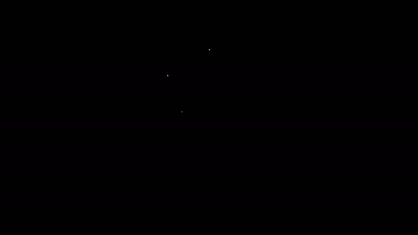 Ícone de moeda judaica de linha branca isolado no fundo preto. Símbolo da moeda. Animação gráfica em movimento de vídeo 4K — Vídeo de Stock