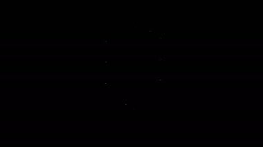 Siyah arkaplanda beyaz çizgi çifte kazan simgesi izole edildi. 4K Video hareketli grafik canlandırması