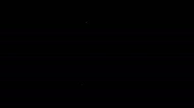 Beyaz çizgi masa lambası simgesi siyah arkaplanda izole edildi. 4K Video hareketli grafik canlandırması